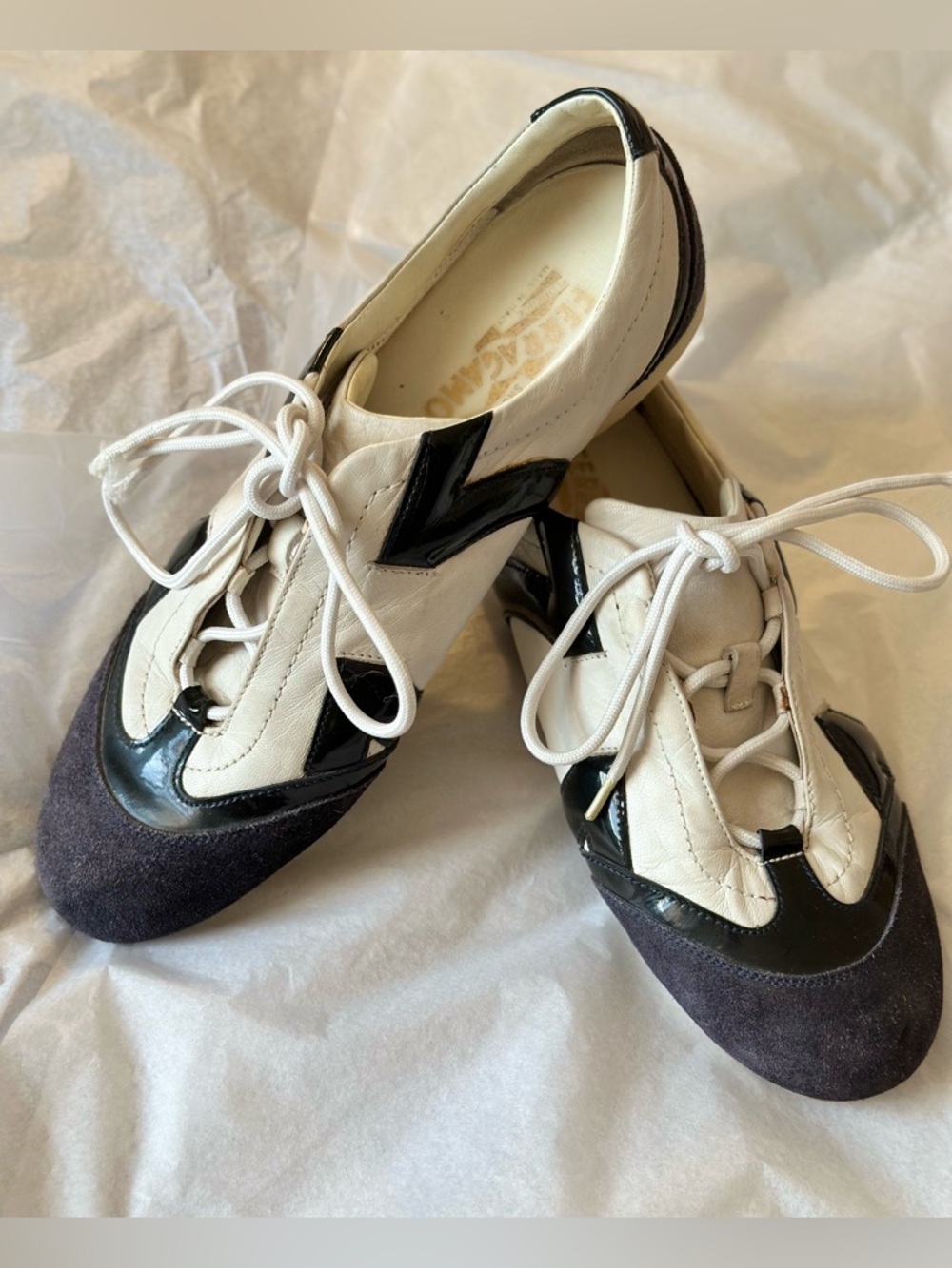 Salvatore Ferragamo Lace-Up Tennis Flats